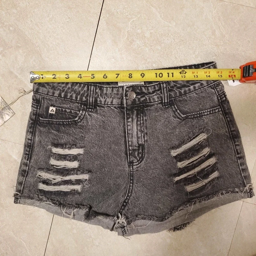Lira Light Black Denim Shorts Size 9 Distressed Western CRTV SCTV NEW w TAGS NWT